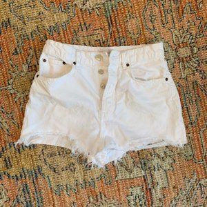 Zara Denim Cut Off Shorts - White